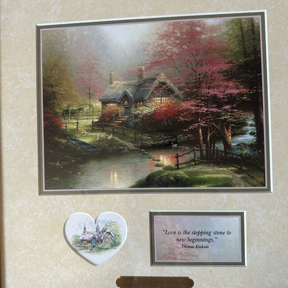 Thomas kinkade 1996 stepping stone cottage “framed art print with COA - Picture 6 of 9